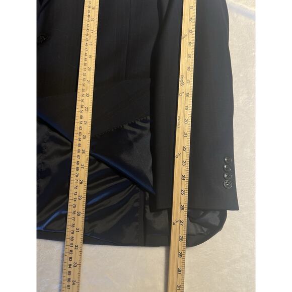 Tommy Hilfiger Mens 46L 38x33 Navy Royal Cobalt Blue Plaid Suit - Picture 11 of 16